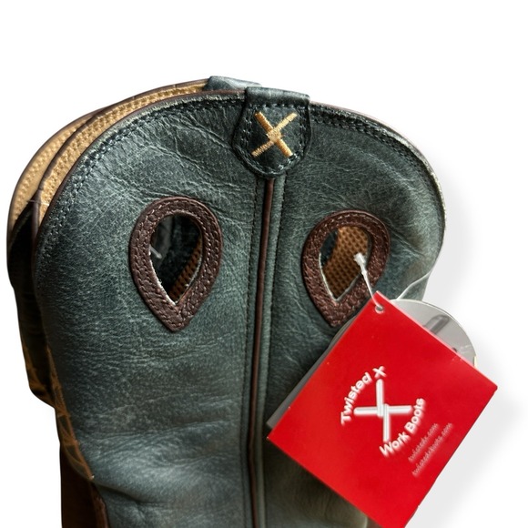 Twisted X 12" Steel Toe Lite Western Work Boots Blue Cognac Men's Size 10.5 D - Picture 16 of 16